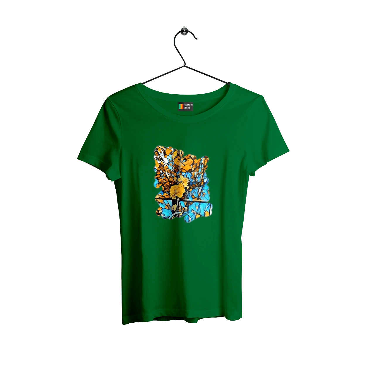 Yellow flowers on a blue background