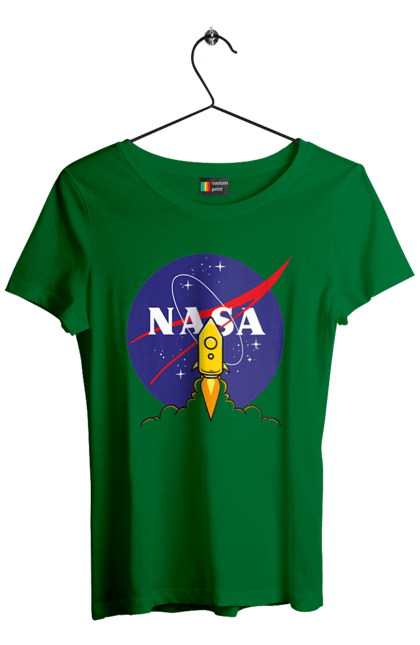 Women's t-shirt with prints NASA. Aeronautics, astronautics, aviation, nasa, research, rocket, science, space, technologies, usa. 2070702