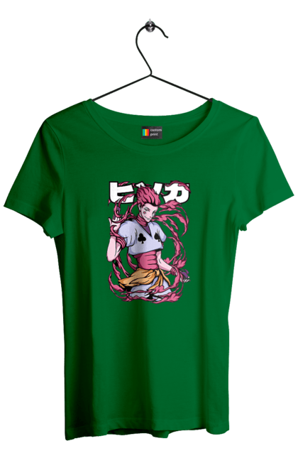 Women's t-shirt with prints Hunter x Hunter Hisoka. Anime, antagonist, character, hisoka, hunter x hunter, manga. 2070702