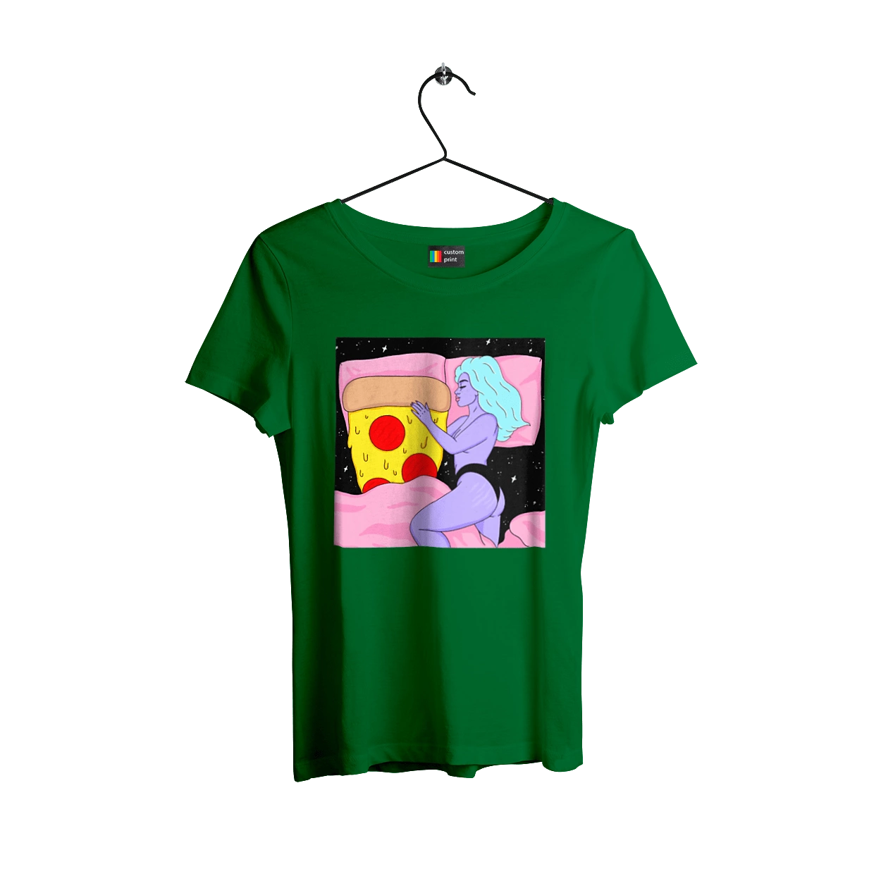 Фиолетовая Девушка И Пицца