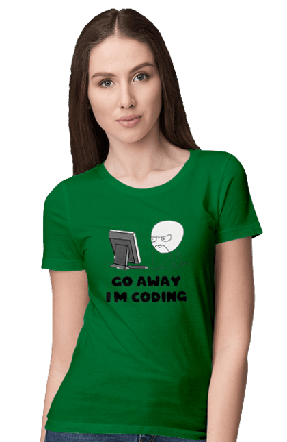 Футболка жіноча з принтом "Іди Я кодую". Айті, айтішник, для айтішника, для програміста, йди я кодую, майстер коду, подарунок айтішнику, подарунок програмісту, програміст, розробник. 2070702