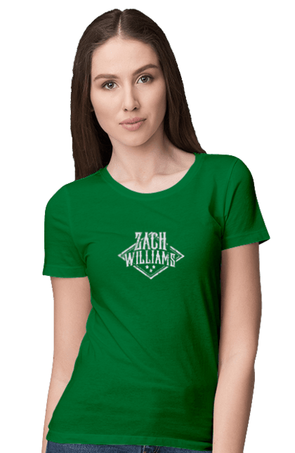 Футболка жіноча з принтом "Зак Вільямс. Вінтажне лого". Бог, віра, зак вільямс, ісус, любов, музика, надія, релігія, християнство, христос. KRUTO.  Магазин популярних футболок