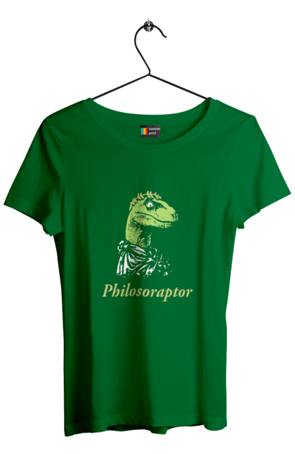 Футболка жіноча з принтом "Філосораптор". Philosoraptor, raptor, velociraptor, велоцираптор, динозавр, мем, раптор, філосораптор, філософ, філософія. 2070702