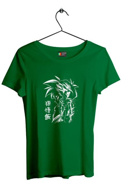 Women's t-shirt with prints Dragon Ball Son Goku. Anime, dragon ball, goku, manga, son goku, tv series. 2070702