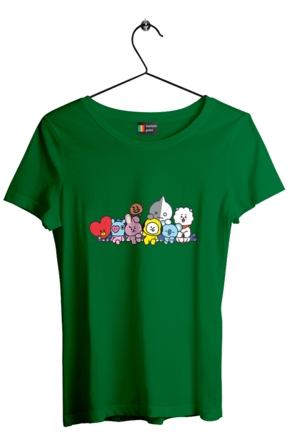Women`s t-shirt with prints BTS & BT21. Bt21, bts, bts, characters, k pop, k-pop, line, toy. 2070702