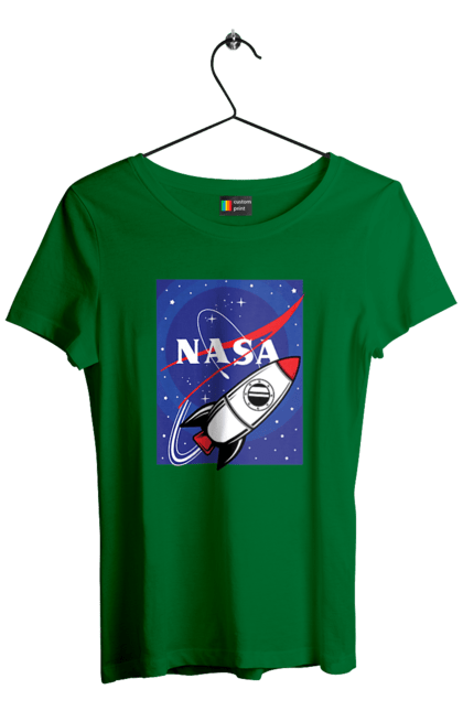 Women's t-shirt with prints NASA. Aeronautics, astronautics, aviation, nasa, research, rocket, science, space, technologies, usa. 2070702