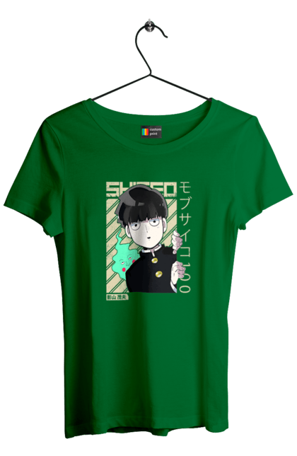 Футболка жіноча з принтом "Mob Psycho 100". Anime, manga, mob psycho 100, shigeo kageyama, аніме, манга, моб, моб-вар ят 100, сігео кагеяма, шіґео каґеяма. 2070702