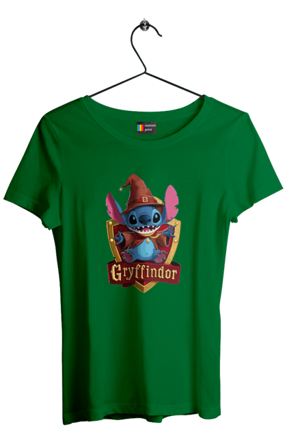 Футболка жіноча з принтом "Стіч Ґрифіндор". Gryffindor, harry potter, hogwarts, stich, гаррі поттер, грифіндор, стіч, факультет, франшиза, хогвартс. 2070702