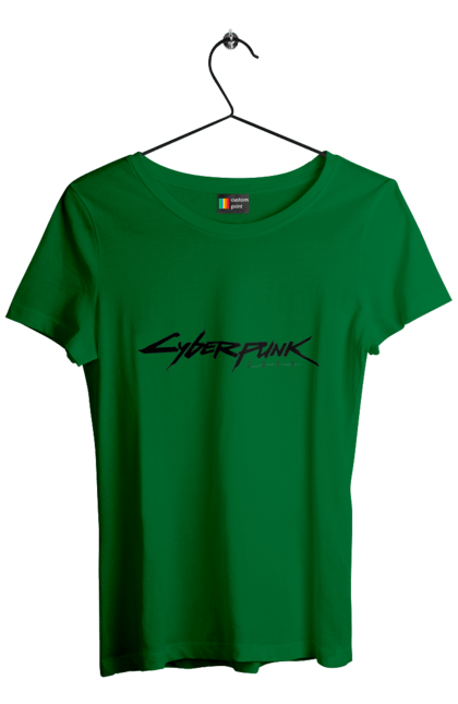 Футболка жіноча з принтом "Cyberpunk 2077". Cyberpunk 2077, playstation, ps5, xbox, гра, комп`ютерна гра. ART принт на футболках
