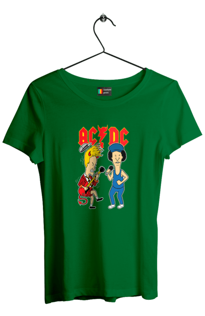 Women's t-shirt with prints AC/DC. Ac dc, acd, blues rock, group, hard rock, music, rock n roll. 2070702