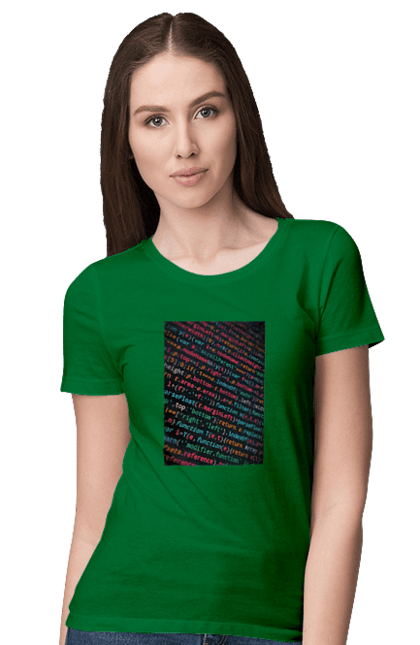 Футболка жіноча з принтом "Код". Angular, c, css, html, it, javascript, jquery, php, python, react, svelt, vue, айтишник, айті, гумор, код, кодувати, прогер, програміст, програмісти, ти ж, ти ж програміст, тиж програміст. 2070702