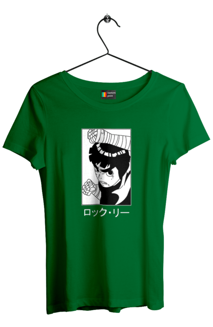 Women's t-shirt with prints Naruto Rock Lee. Anime, manga, naruto, rock lee, shinobi, team guy. 2070702