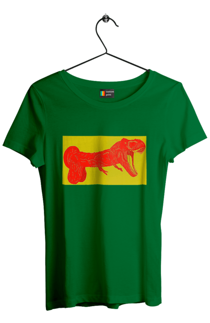 Футболка женская с принтом Член Динозавр. 18, динозавр, писюн, член. 2070702