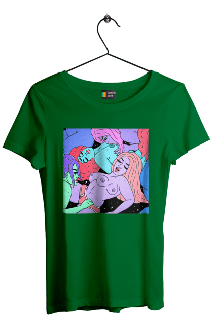 Футболка жіноча з принтом "Дівчата Інопланетянки". Дівчата, інопланетянки, космос, різнокольорові. 2070702