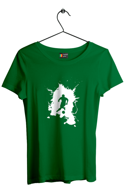 Women`s t-shirt with prints Football in the heart. Ball, championship, football, goal, sport, team, tournament, ukraine, victory. 2070702