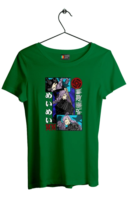 Футболка женская с принтом Магическая битва Мэй Мэй. Anime, jujutsu kaisen, manga, mei mei, аниме, магическая битва, манга, мэй мэй. 2070702
