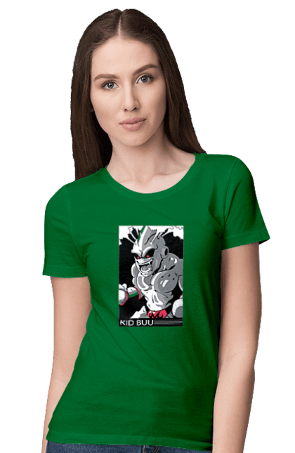 Women's t-shirt with prints Dragon Ball Majin Buu. Anime, antagonist, dragon ball, majin buu, manga, tv series. 2070702