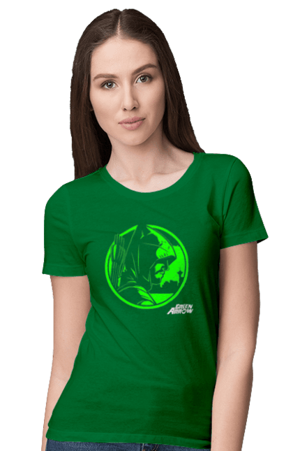 Women's t-shirt with prints Green Arrow. Comics, dc comics, green arrow, oliver jonas, ollie. 2070702