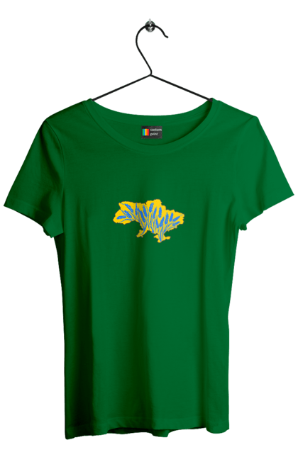 Футболка жіноча з принтом "Україна". Зерно, мапа, патріотичне зображення, пщениця, україна, українська тематика. 2070702