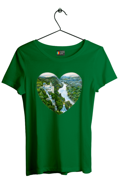 Women`s t-shirt with prints Святогорская лавра. Church, donetsk region, forest, landscape, monastery, river, svyatogorsk, ukraine. 2070702