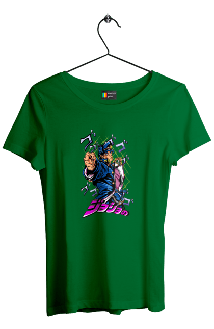 Women's t-shirt with prints JOJO Jotaro. Anime, jojo, jojo`s bizarre adventure, jojo’s bizarre adventure, jotaro, jotaro kujo, manga. 2070702