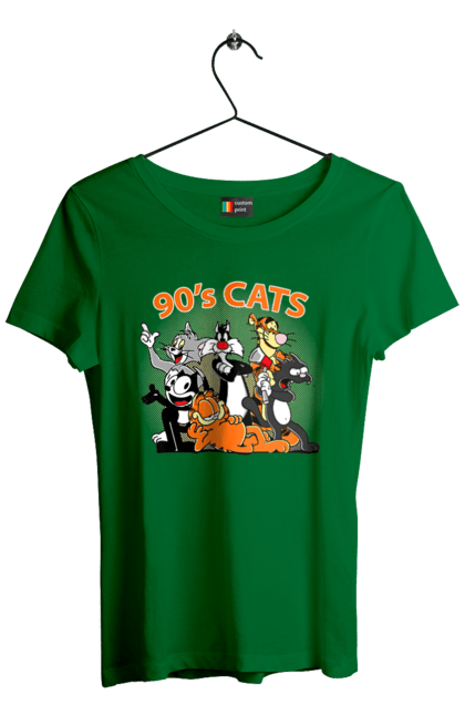 Women's t-shirt with prints 90s Cats Cartoons. Animated series, cartoon, cat, cats, garfield, tom. 2070702