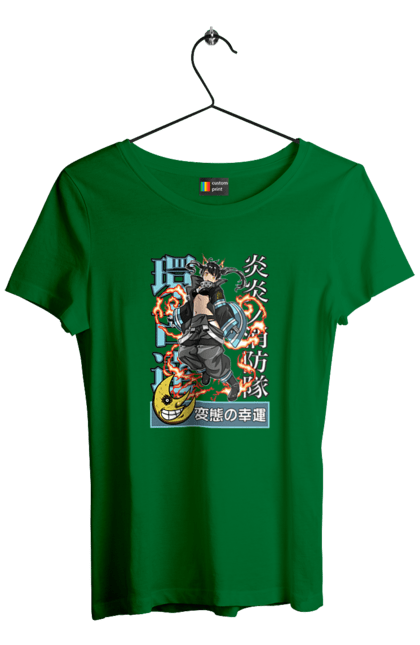 Women's t-shirt with prints Fire Force Shinra Tamaki Kotatsu. Anime, fire force, firefighter, manga, tamaki kotatsu. 2070702