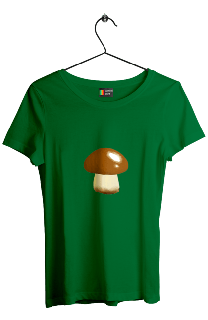 Футболка жіноча з принтом "Гриб". Білий гриб, гриб, грибочок, ліс, природа. CustomPrint.market