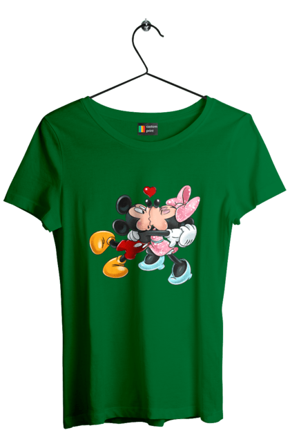 Футболка жіноча з принтом "Міккі Маус та Мінні Маус". Mickey mouse, minnie mouse, дісней, міккі, міккі маус, мінні маус, мультфільм. 2070702