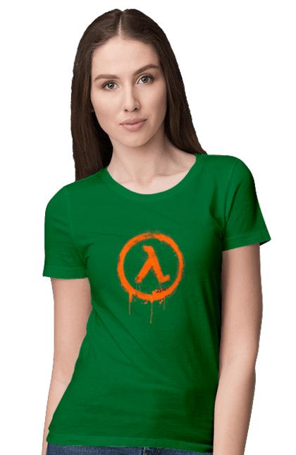 Women`s t-shirt with prints Half Life. Computer game, game, gamer, half life, mission, network game, now, passed, playstation, plot, rubilovo, sierra studios, stage. 2070702