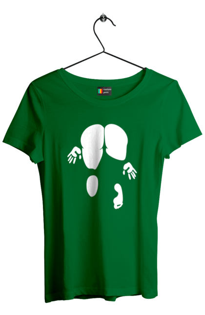 Women`s t-shirt with prints Girl view from behind. Cool, girl doggy style, humor, rear view, vulgar, young woman. 2070702