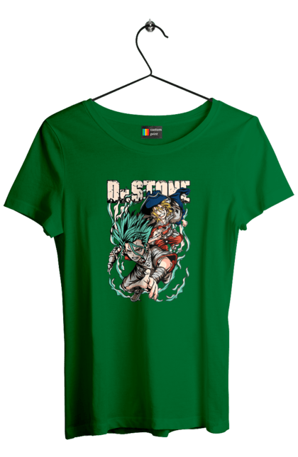 Women's t-shirt with prints Dr. Stone Senku and Ryuusui. Anime, dr. stone, ishigami, manga, ryuusui, ryuusui nanami, senku, senku ishigami. 2070702