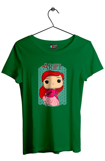 Футболка женская с принтом Ариэль. Ariel, little mermaid, ариэль, принцесса, русалочка, сказка. 2070702