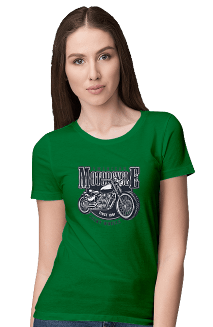 Women`s t-shirt with prints Cool vintage motorcycle. America, good, male, motorcycle, motorcycles, retro, stylish, stylishly, vintage, vintage. 2070702
