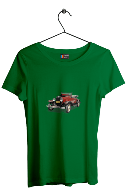 Футболка жіноча з принтом "Авто.4". Авто, професійне фото, ретро авто, фото, червона гамма барв. 2070702