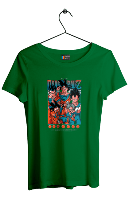 Футболка жіноча з принтом "Перли дракона". Anime, dragon ball, goku, manga, vegeta, аніме, вегета, гоку, манга, перли дракона. 2070702