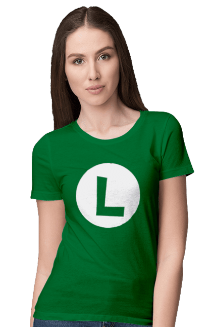 Women's t-shirt with prints Luigi Mario. Brother, character, game, mario, mario bros, nintendo. 2070702