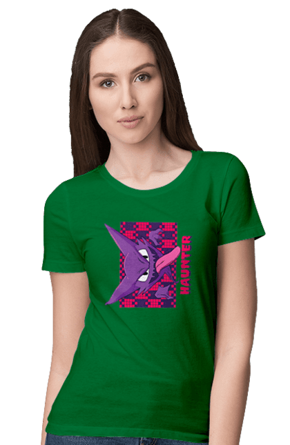 Women's t-shirt with prints Haunter. Anime, games, haunter, nintendo, pokemon, pokemon go. 2070702