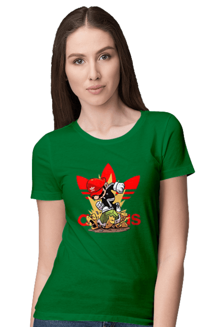 Women's t-shirt with prints Adidas Mario. Adidas, character, game, mario, mario bros, nintendo, super mario bros. 2070702