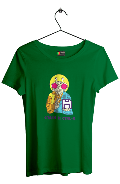 Футболка жіноча з принтом "Врятуй та ctrl+s". It, врятуй та ctrl+s, гумор, іржака, кек, лол, мем, прикол, програміст, радість, сміх. 2070702