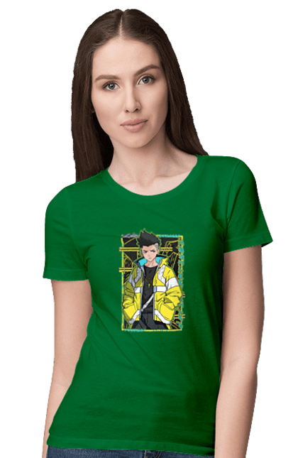 Women`s t-shirt with prints Cyberpunk: Edgerunners David. Anime, cd project, cyberpunk, david, edgerunners, game, netflix, video game. 2070702