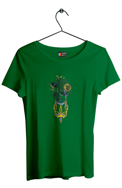 Футболка жіноча з принтом "Українка". Жінка, соняшник, українка. 2070702