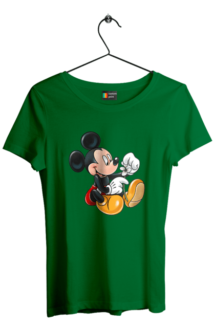 Футболка женская с принтом Микки Маус. Mickey mouse, дисней, микки, микки маус, мультфильм. 2070702