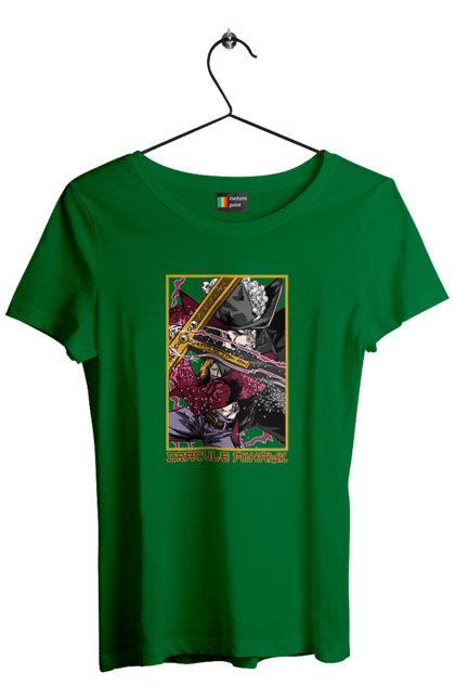 Women's t-shirt with prints One Piece Dracule Mihawk. Anime, dracule mihawk, manga, mihawk, one piece, straw hat pirates. 2070702