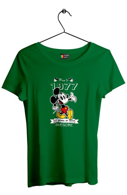 Футболка женская с принтом Микки Маус. Mickey mouse, дисней, микки, микки маус, мультфильм. 2070702