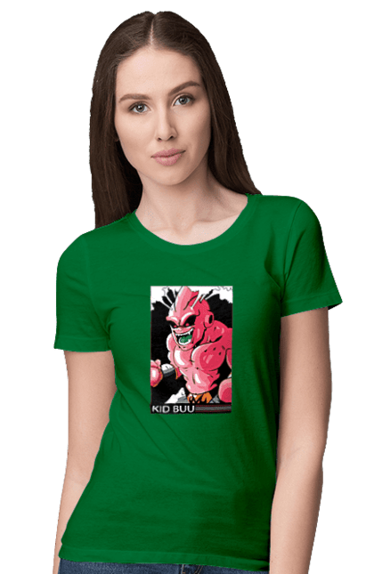 Women's t-shirt with prints Dragon Ball Majin Buu. Anime, antagonist, dragon ball, majin buu, manga, tv series. 2070702