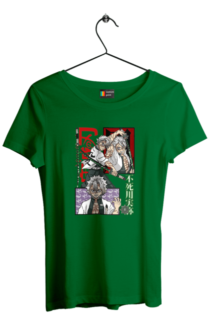 Women's t-shirt with prints Demon Slayer Sanemi. Anime, demon slayer, kimetsu no yaiba, manga, sanemi, sanemi shinazugawa, serial. 2070702