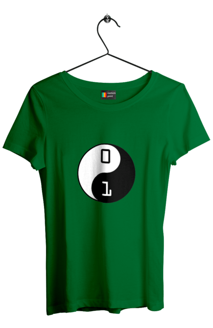 Футболка жіноча з принтом "Інь Янь". Angular, c, css, html, it, javascript, jquery, php, python, react, svelt, vue, айтишник, айті, гумор, код, кодувати, прогер, програміст, програмісти, ти ж, ти ж програміст, тиж програміст. 2070702