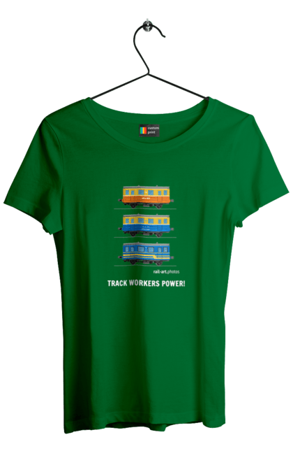 Women`s t-shirt with prints Track Workers Power! Railcar AS1A. As1a, motorcar, rail, railcar, railway, track, track workers, ukrzaliznytsia. 2070702