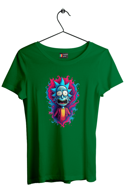 Women's t-shirt with prints Rick and Morty. Adventures, black humor, cartoon, rick, rick and morty, sci-fi, tragicomedy. 2070702